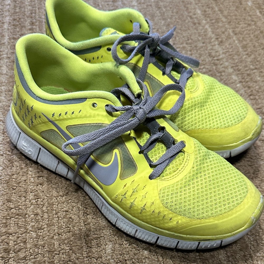 Nike Neon Yellow and Gray Training Sneakers